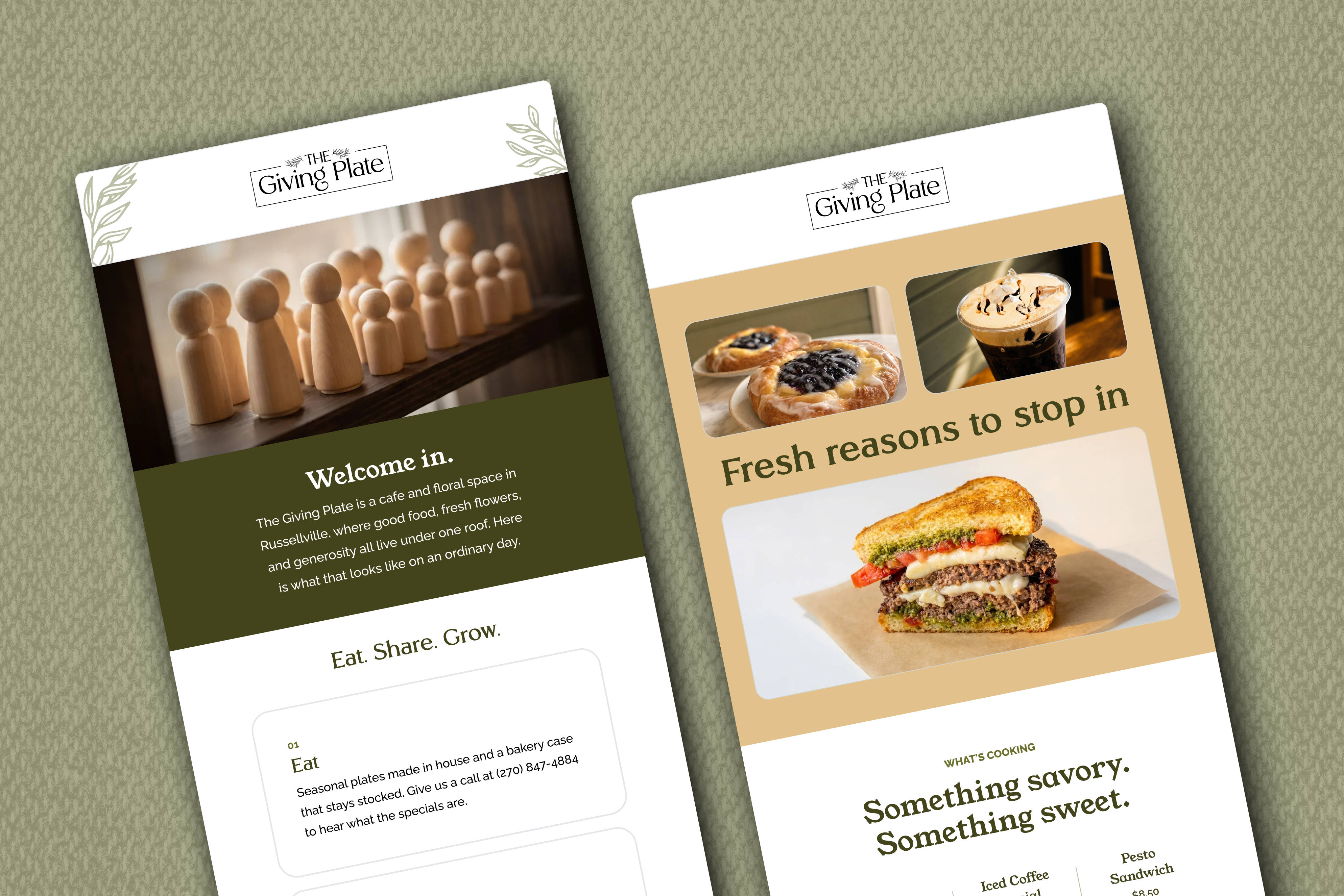The Giving Plate welcome and seasonal newsletter email designs