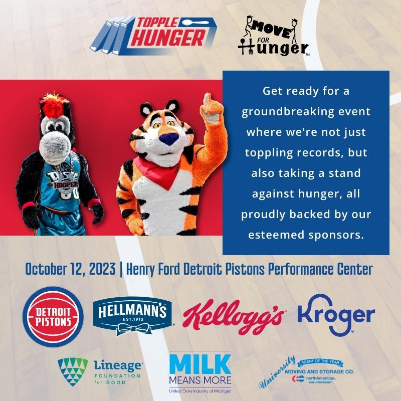Topple Hunger and Move For Hunger campaign social post 1